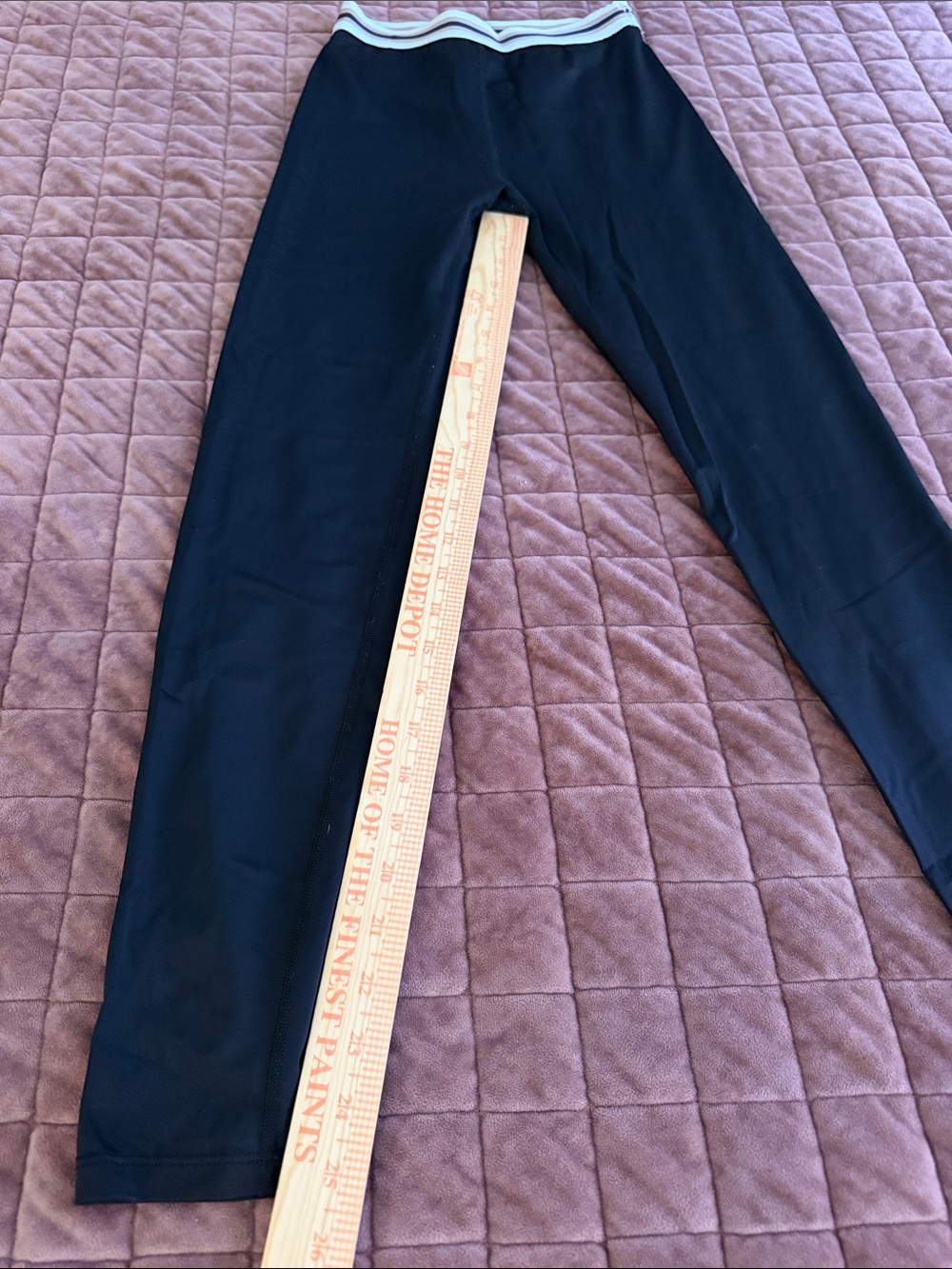 Beyond Yoga Black Leggings with Stripe Waistband Size Small - Picture 2 of 8
